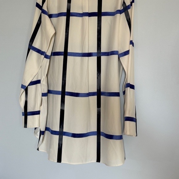 Celine "Phoebe Philo" 100% Silk Blue & White Blouse Pre Fall 2014 Size 38 - Picture 4 of 7